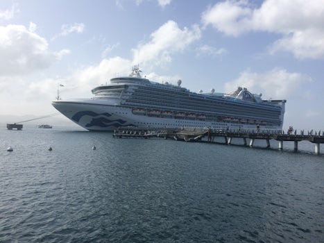 The Caribbean Princess is on the large size but not too large for getting a