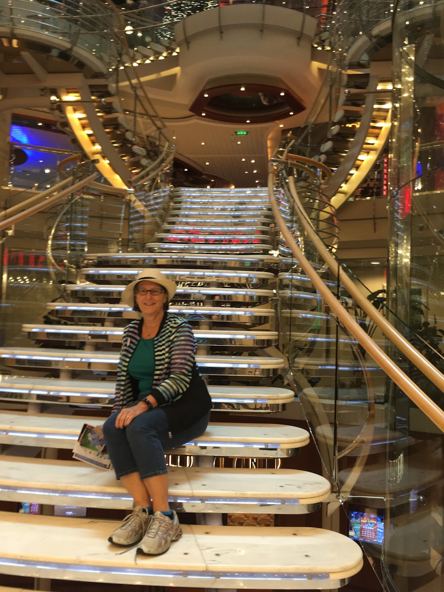 Arrival on ship - a beautiful staircase