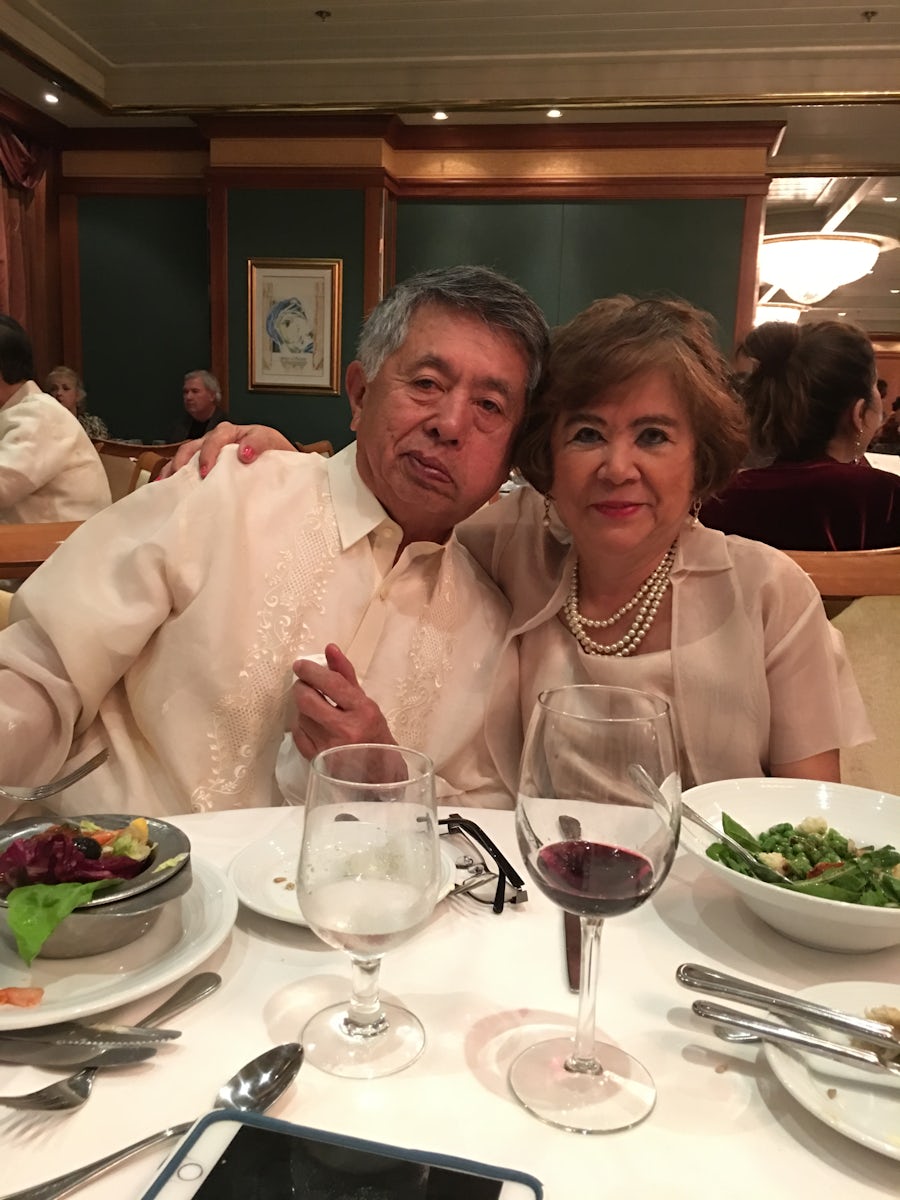 Enjoying our first formal dinner with our bff Mary and Nilo Sangalang