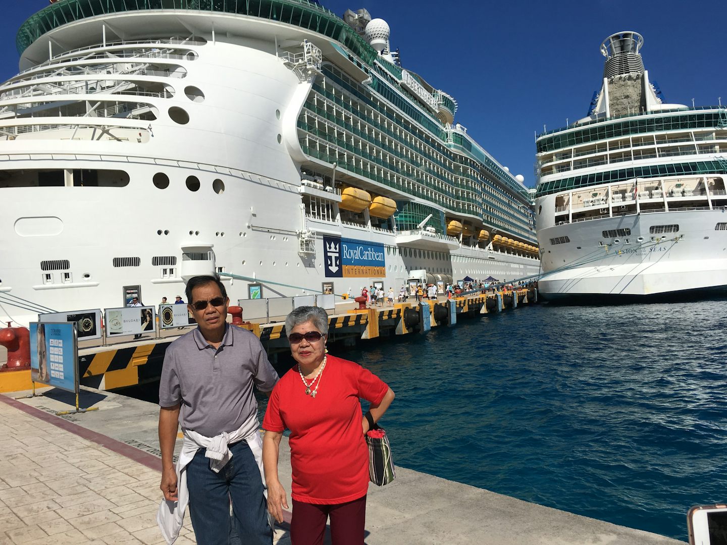 At Cozumel with our ship on the background
