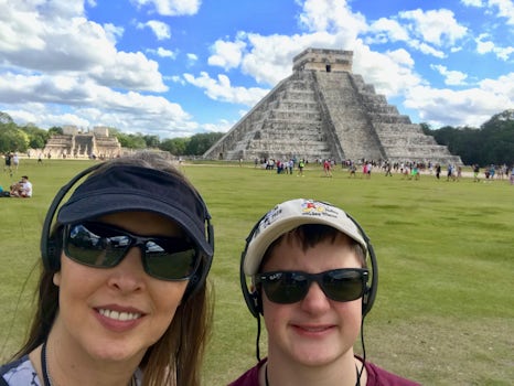 Great shore excursion in Mexico - Chitchen Itza - we could hear the tour pe