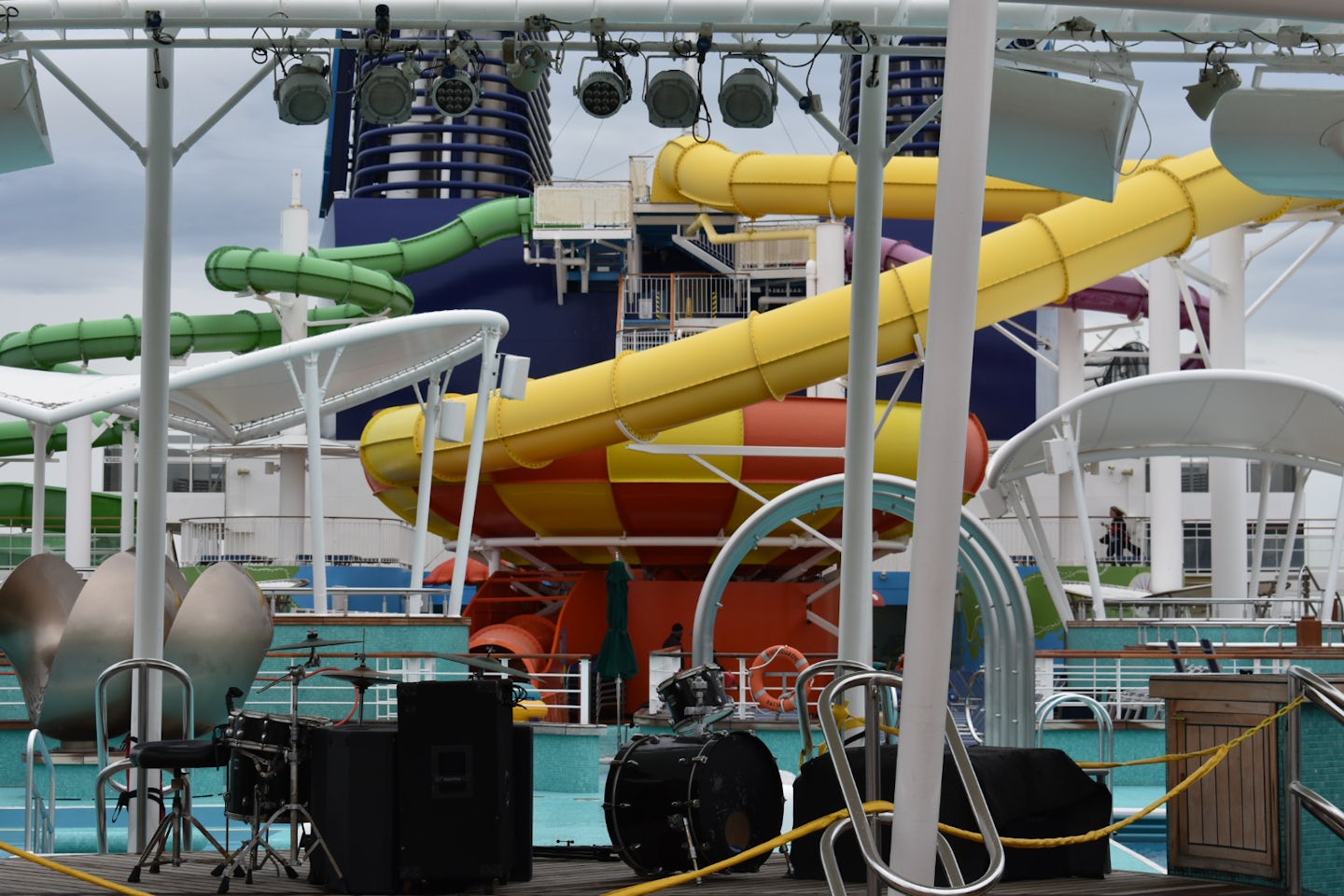 We checked out the slides personally inside of going into port at Grand Cay