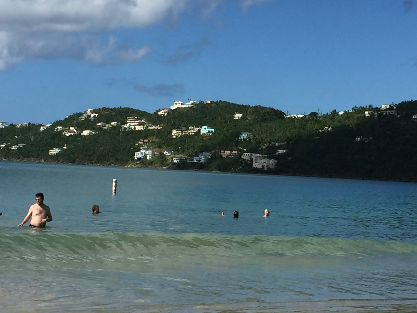 The view from Magen’s Bay Beach in  St. Thomas