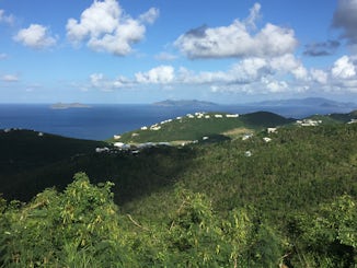 A beautiful view from the top of a hill in St. Kitts.