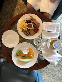 The complimentary room service breakfast with our penthouse suite