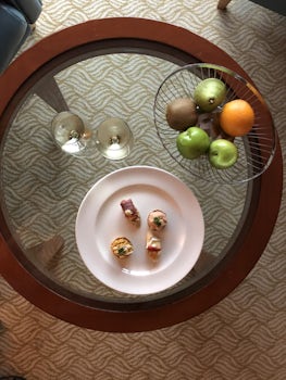 Complimentary room service canapes