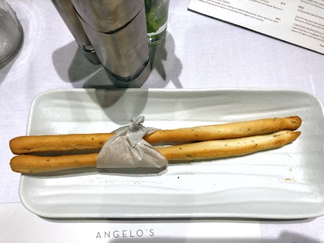 Breadsticks at Angelos. The bread was really fresh every day.