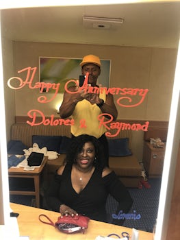 Our 15 year Anniversary, coming back from Amber Cove in The Dominican republic during the day now getting ready to get dressed for the evening to celebrate in the restaurant getting ready to change for  Club also!!! Big Fun!! Great Black Love ❤️ May God Bless us with Many Loving More