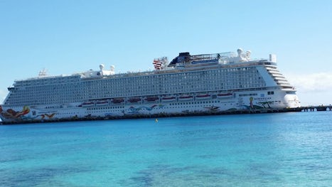 The Norwesian Cruise Ship at one of the ports.  The only way to get the who
