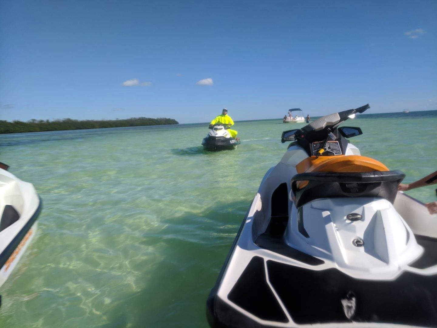 Jet Ski excursion with Guide in background