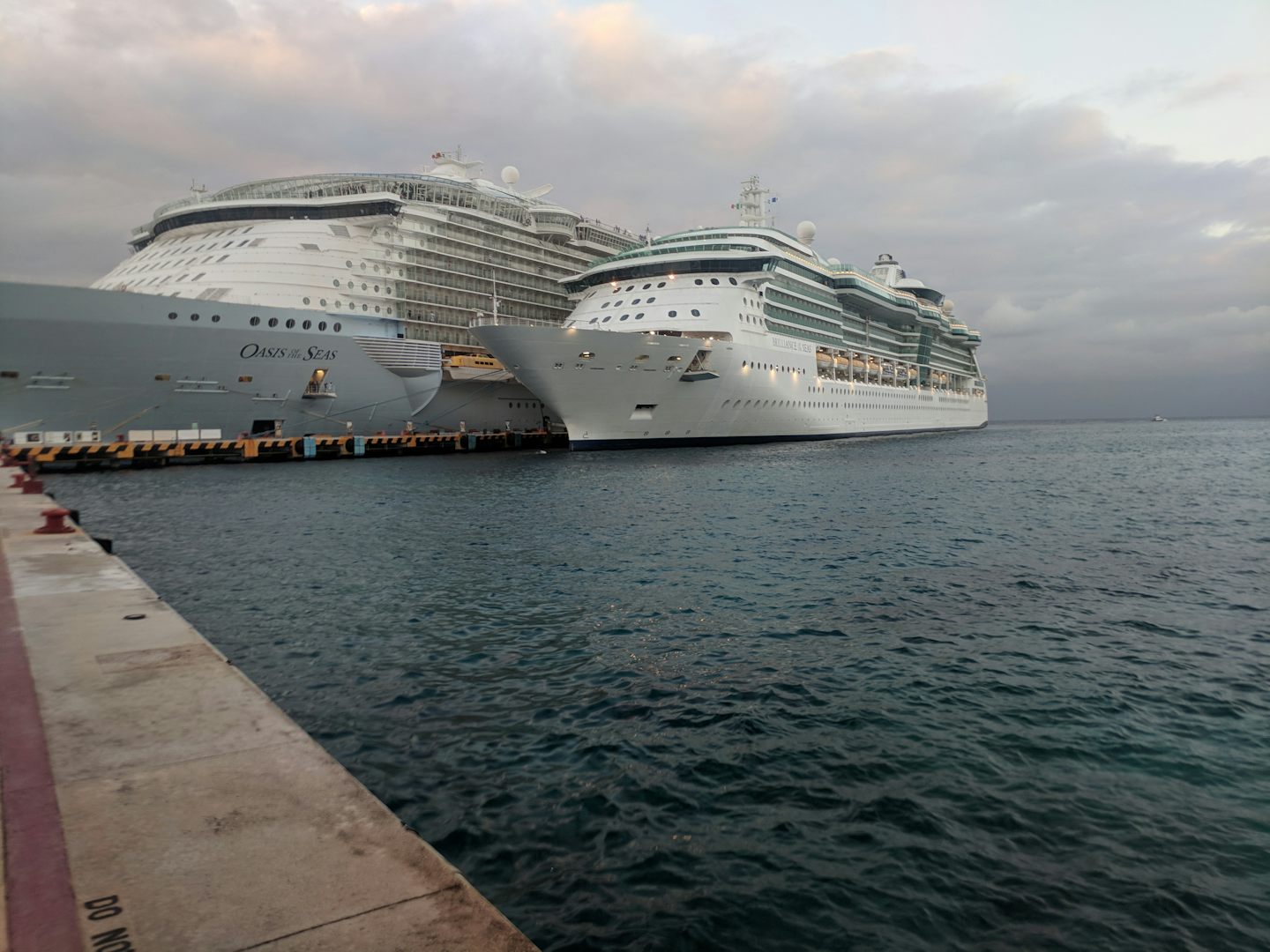 That is our ship "Brilliance of the Seas" on the right with "Oa