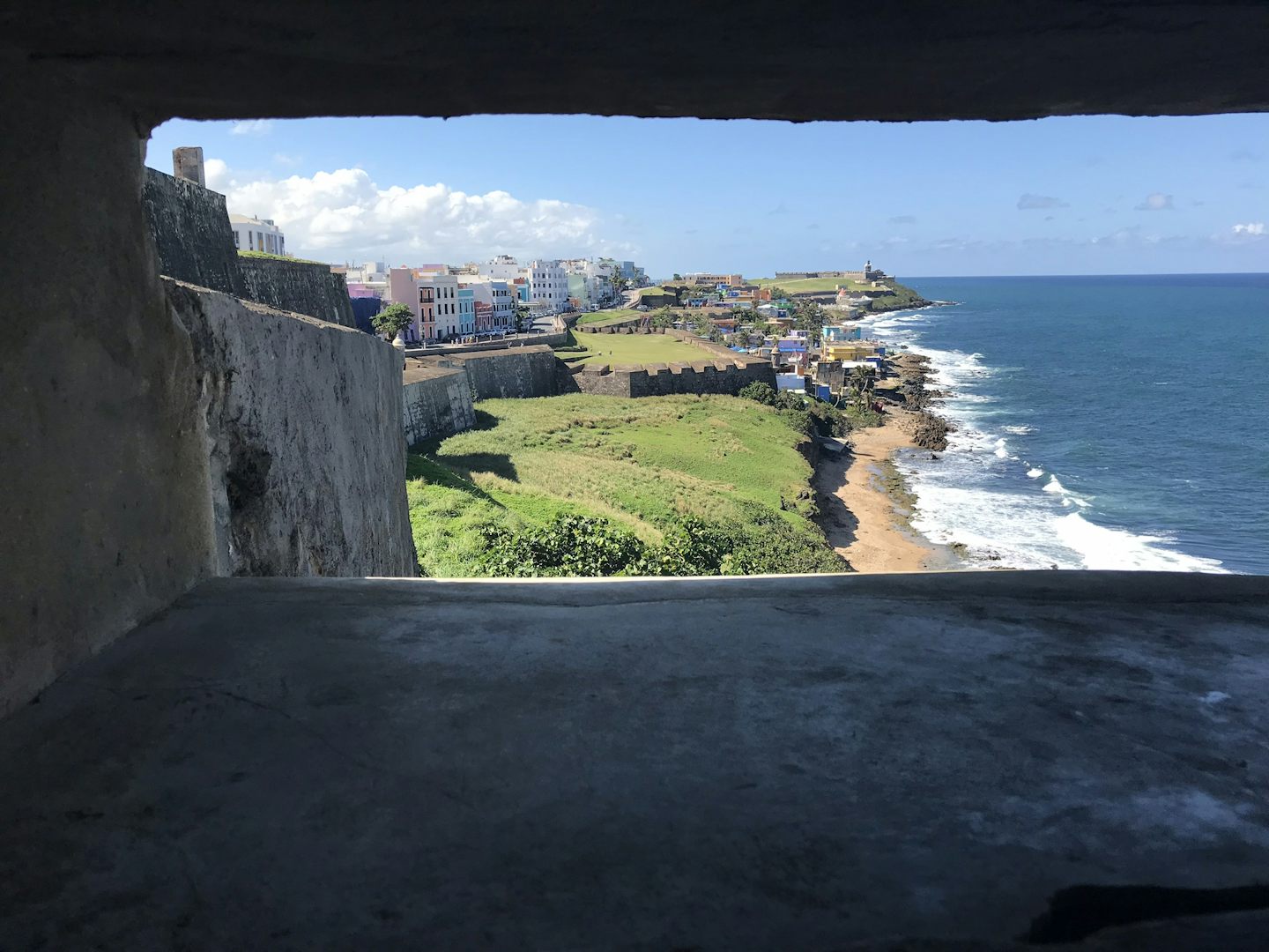 Coastline of San Juan, Puerto Rico, from Castillo de San Cristobal toward S