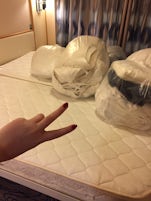 Here is our bed after staff finally came to inspect and confirmed that ther