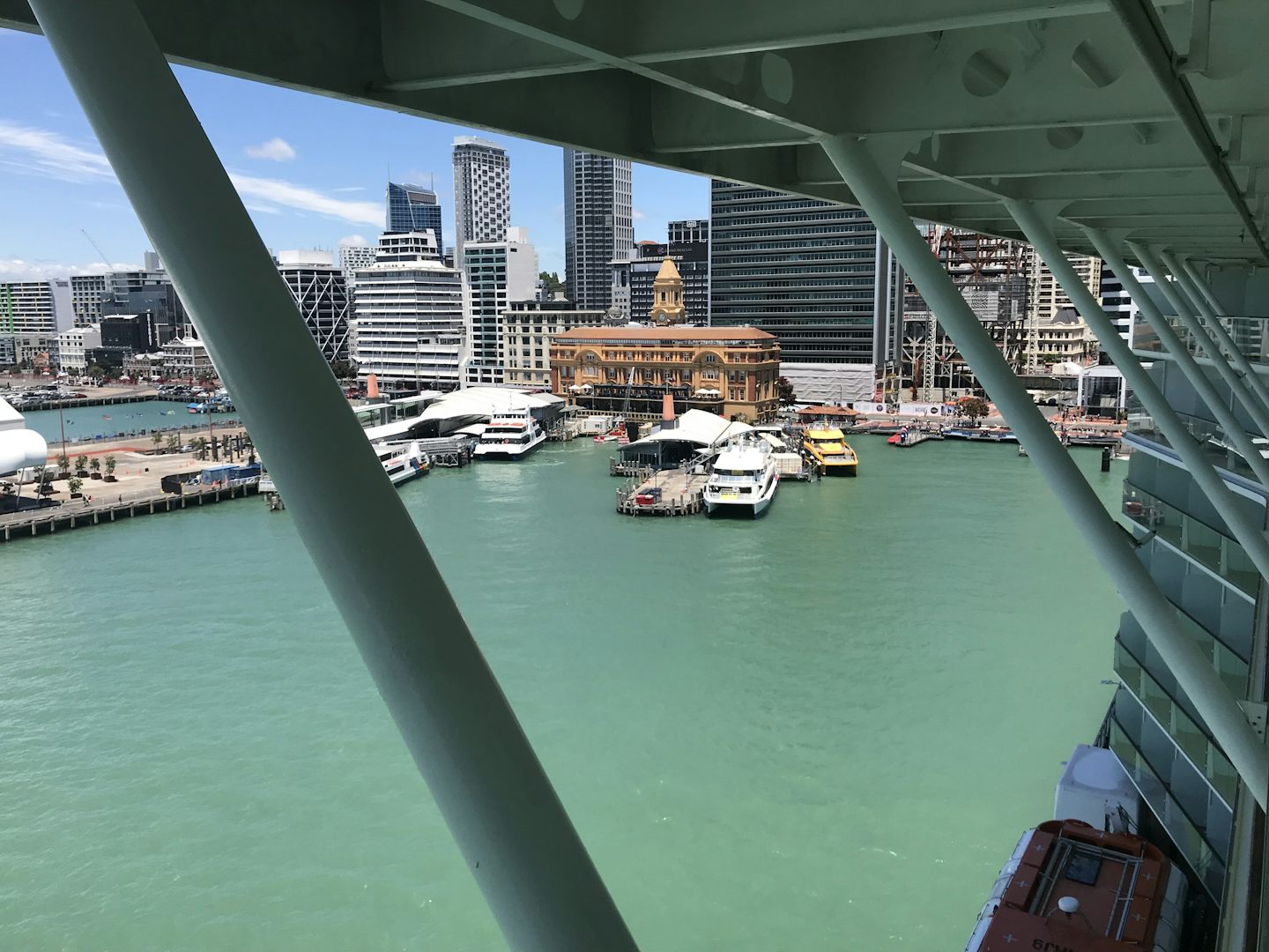 Auckland harbor.  View from veranda.