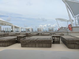 the private pool deck for the dream suite premium passengers with their own