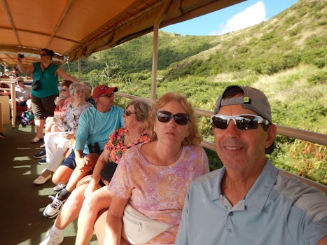 On the train ride through the old sugar cane fields of St. Kitts