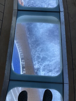the walkway that extends out over the water on the Regal Princess
