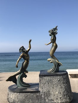 Beautiful statues along the Malcom in Cabo. A very pleasant walk with shops and restaurants. $4 per person for taxi from ship to Malcom.