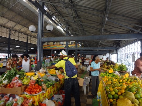 Martinique Market...colorful and with goodies to eat.
