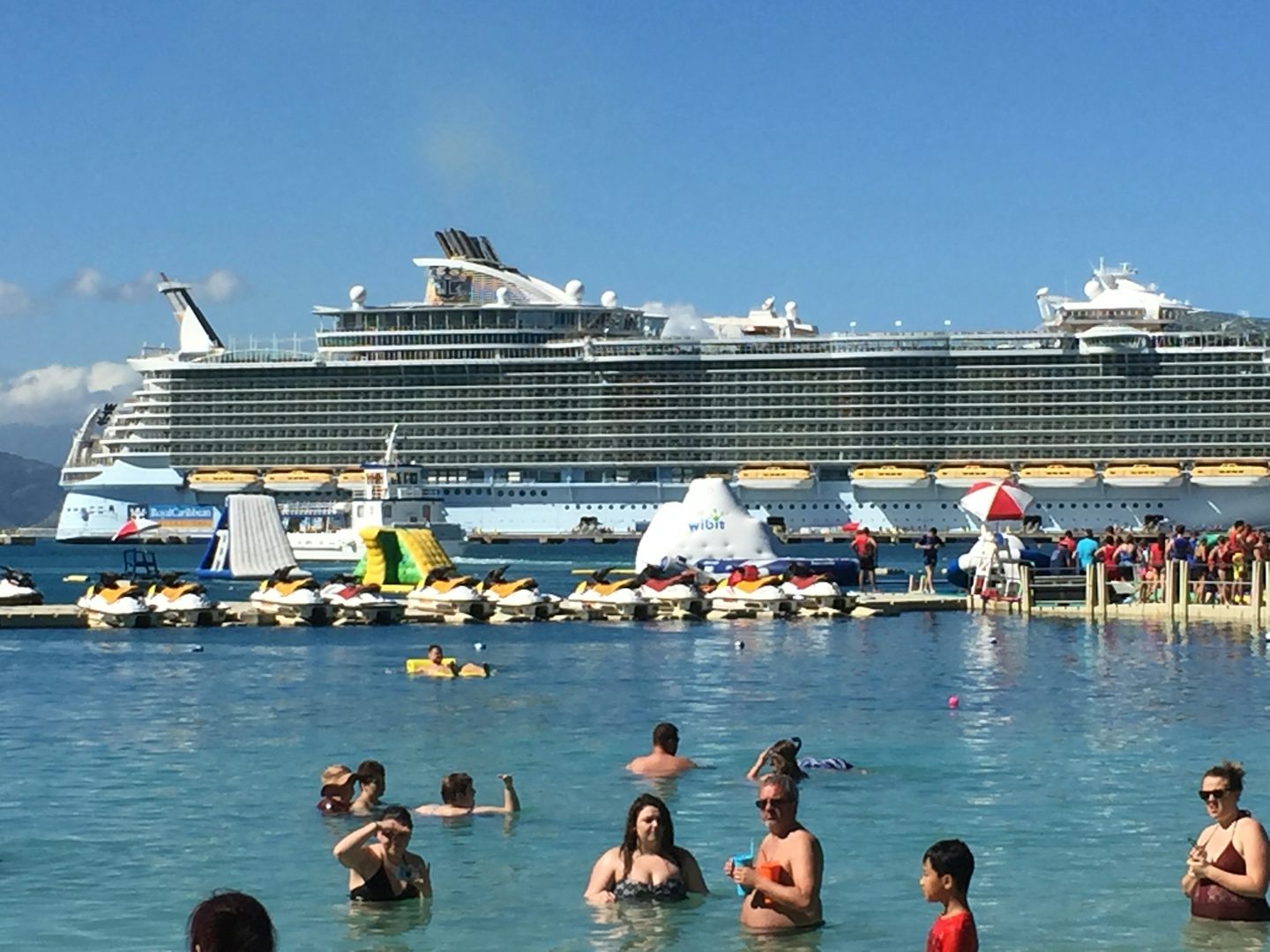The ship from the beach in Labadee.