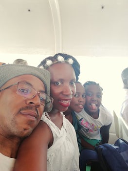 My family on a ride to Ilha island