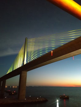 Leaving Tampa, going under the Sunrise Skyway Bridge view from balcony #8086