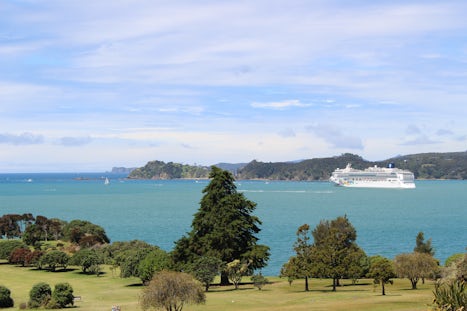 Ship anchored in the Bay of Islands. Awesome views here as well.