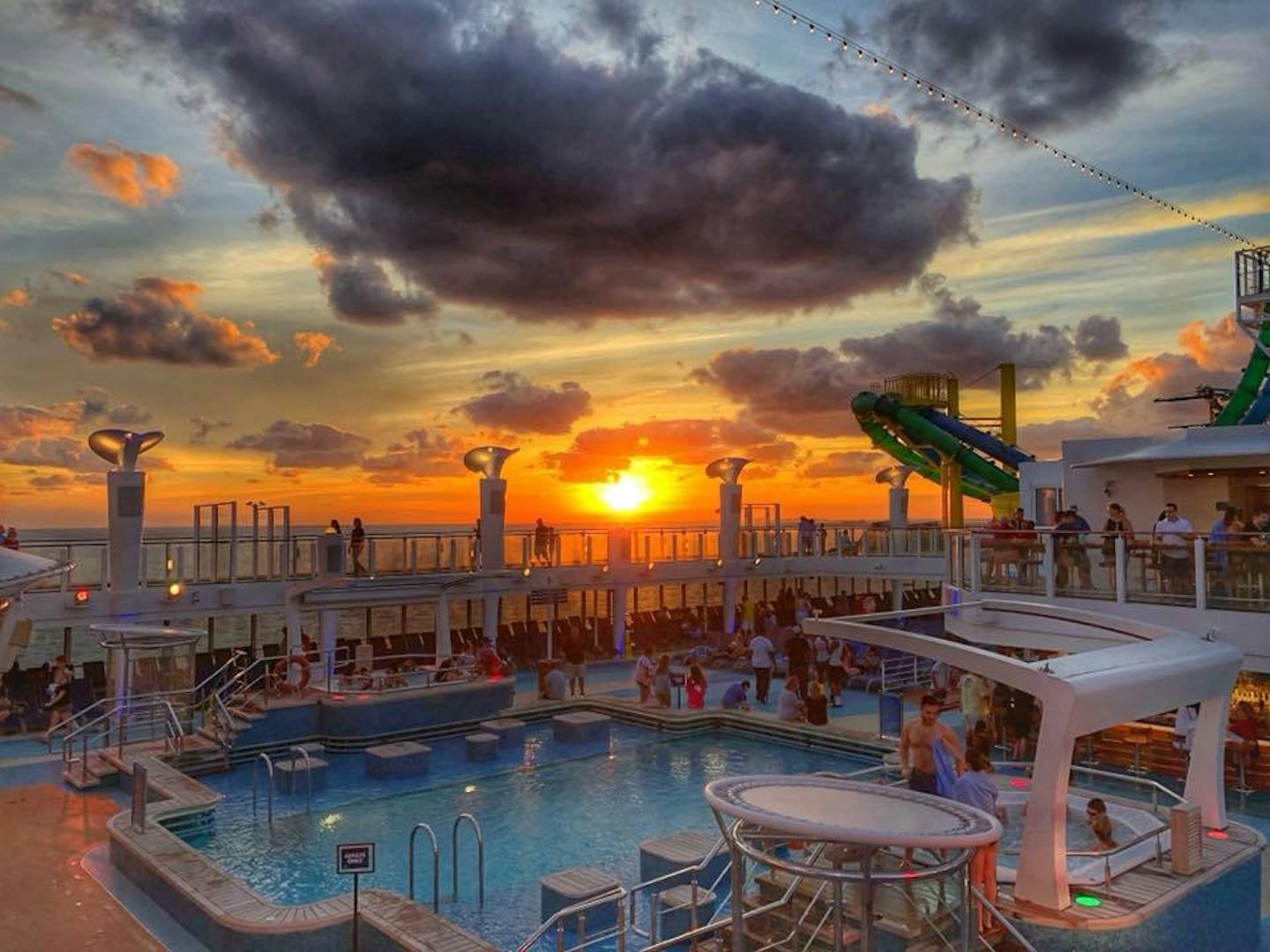 Sunset at the pool deck