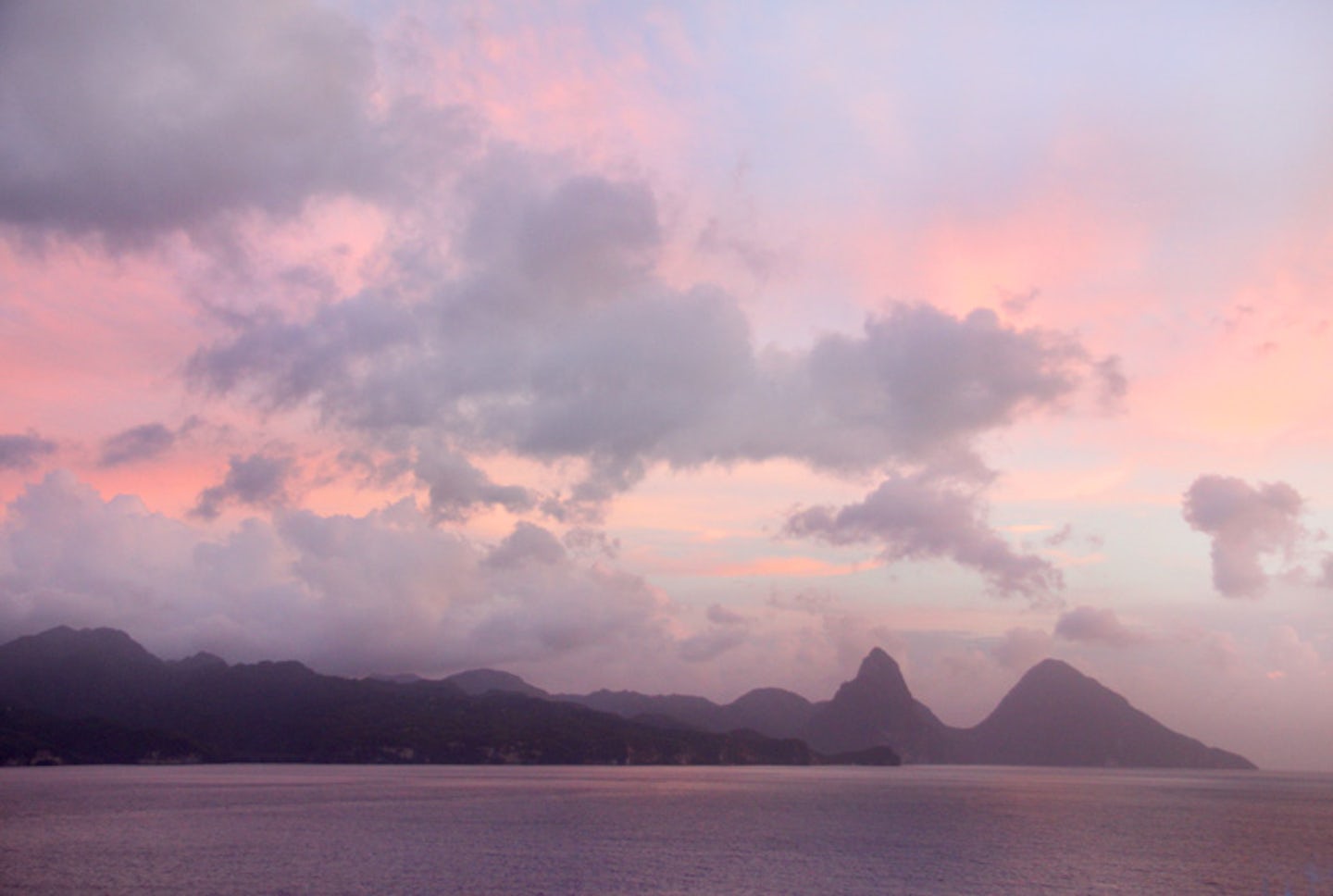 Sailing past the Pitons