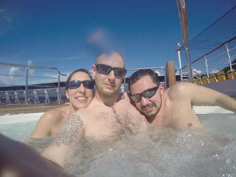 The three of us hanging out in a whirlpool!