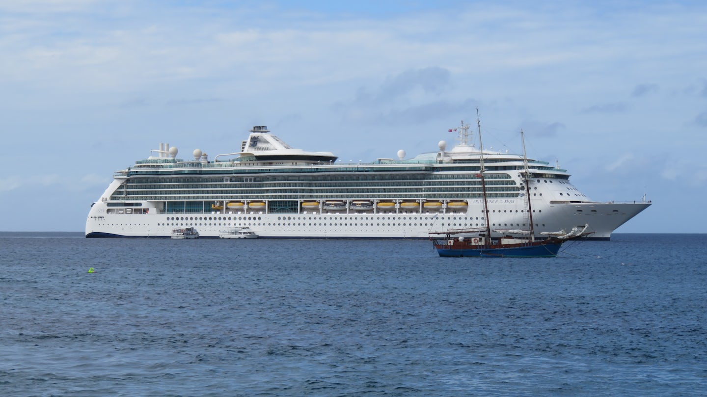 Brilliance of the Sea - the ship - taken from the shore in Grand Cayman