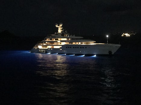 Super yacht lit up for New Years Eve