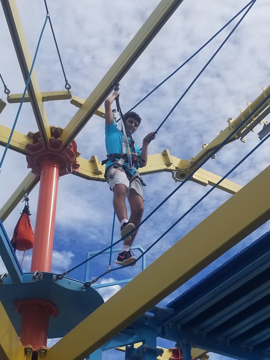 omg  My son was zip lining across the ship.. So many activities and so little time