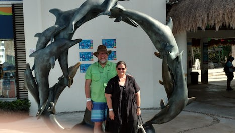 Rob and me after swimming with dolphins!!!! Eeeeee! The best.