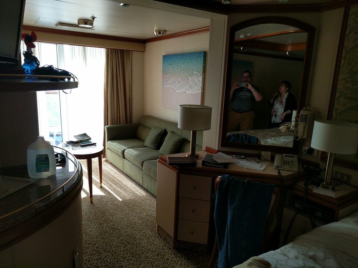 Cabin D523, Mini Suite mid ship.  Great location, good size.  Be prepared t
