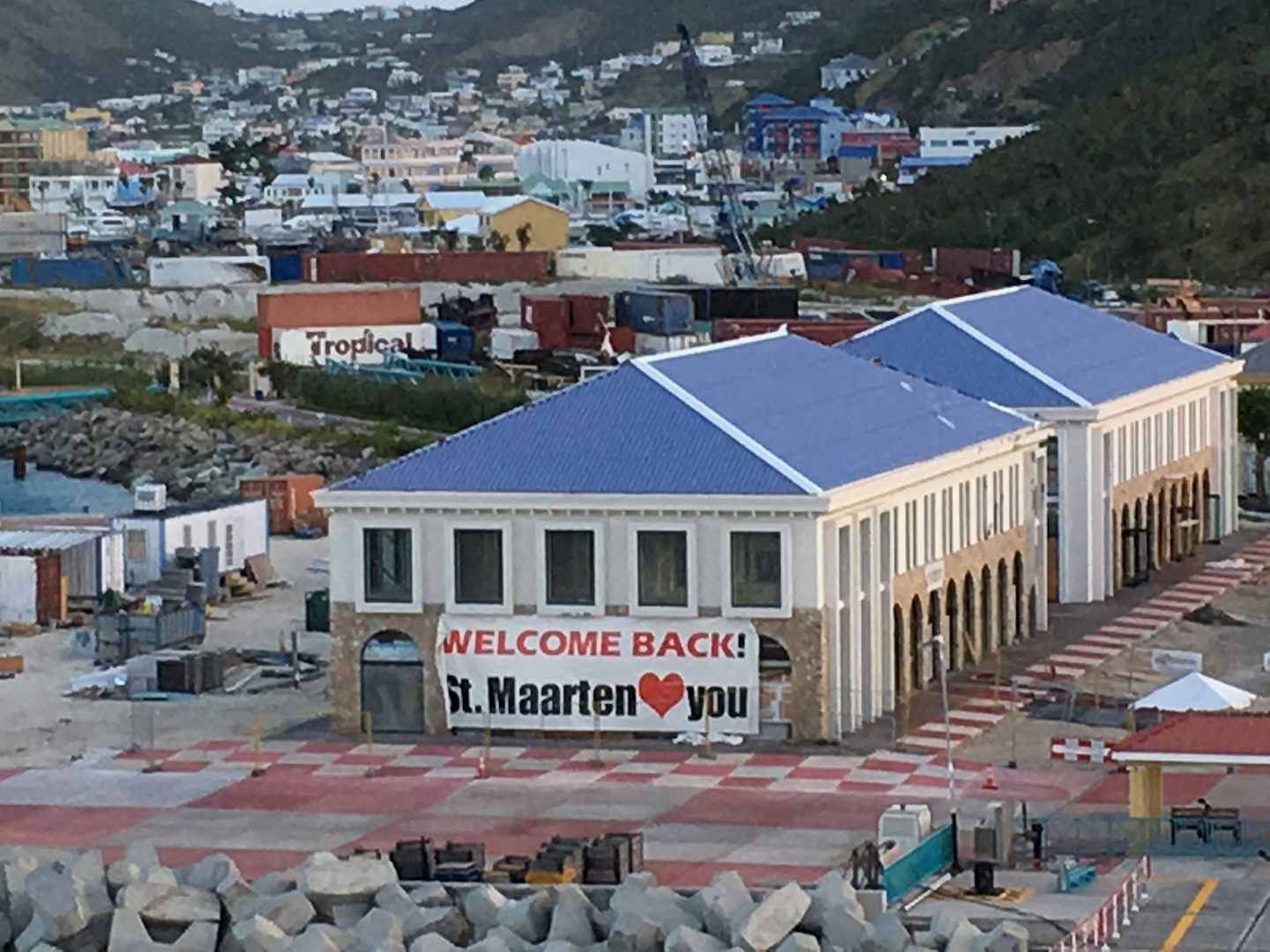 St Maarten port after storms hit
