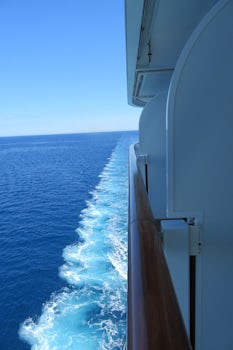 Looking towards stern from our cabins balcony