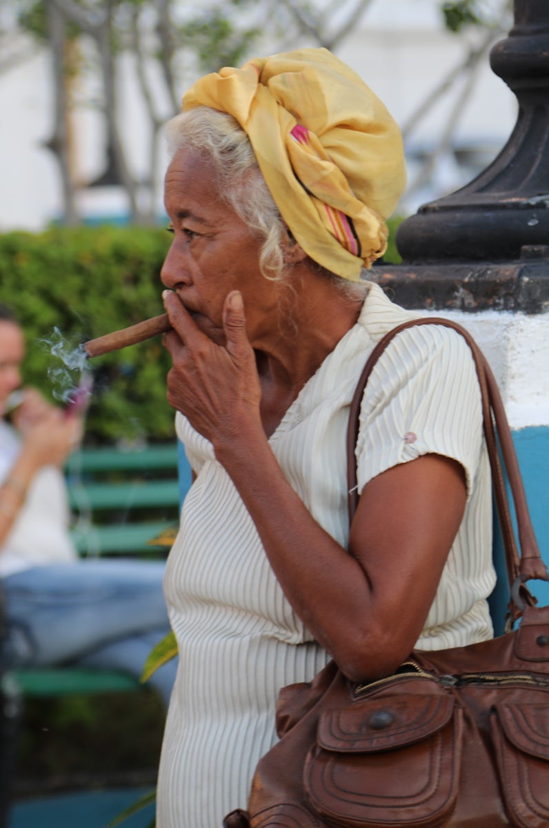 Woman Enjoying Her Cigar