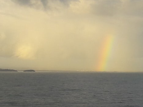 Rainbow over the ocean from the balcony of my room
