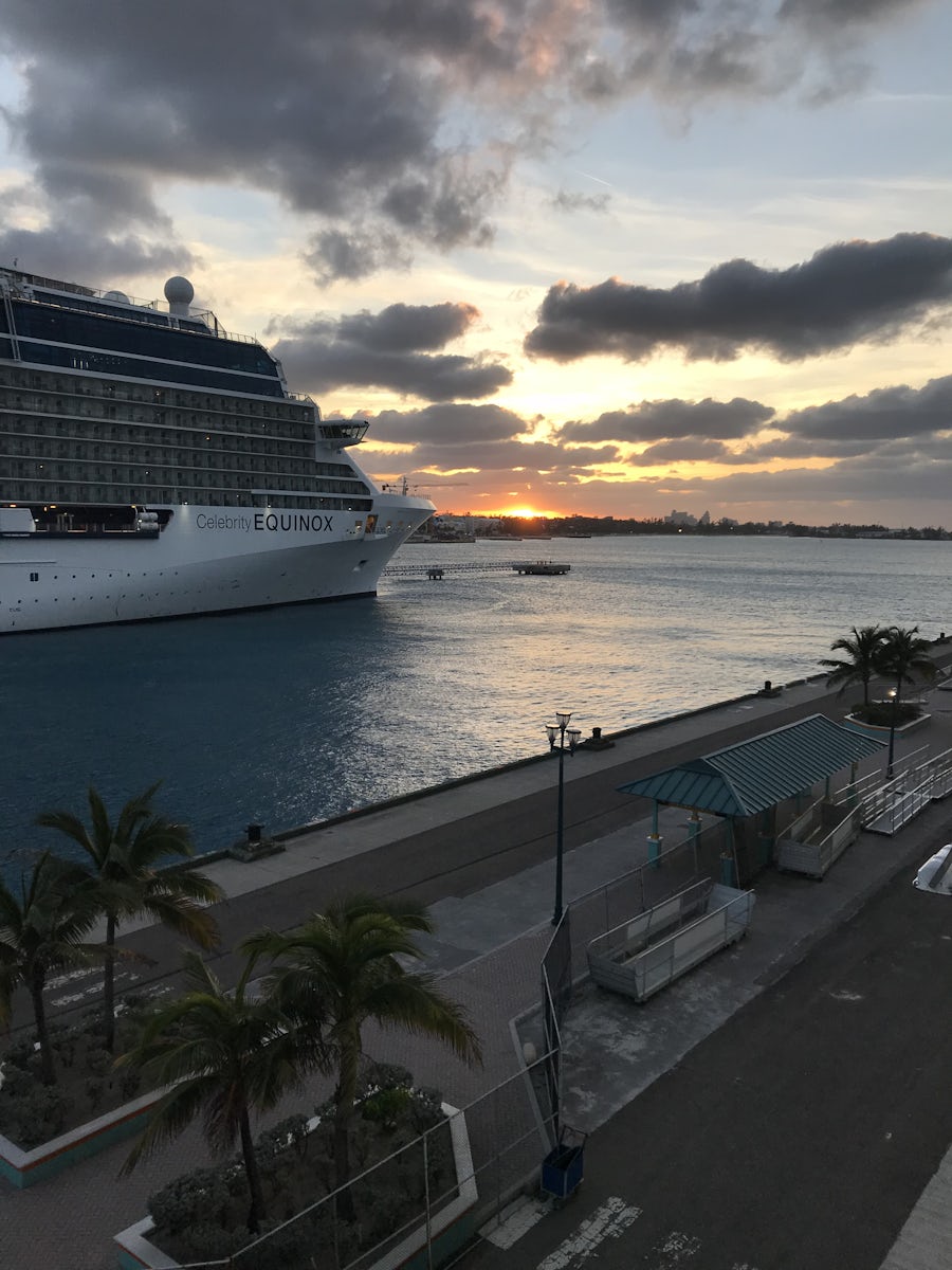 View from deck 8 in port at Nassau, Bahamas.