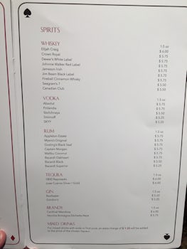 Drink options and prices at the MSC Seaside. This will help you decided whe
