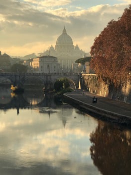 Sunset Rome view of Saint Peters Vatican