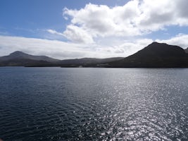Macquarie Island with calm sea.