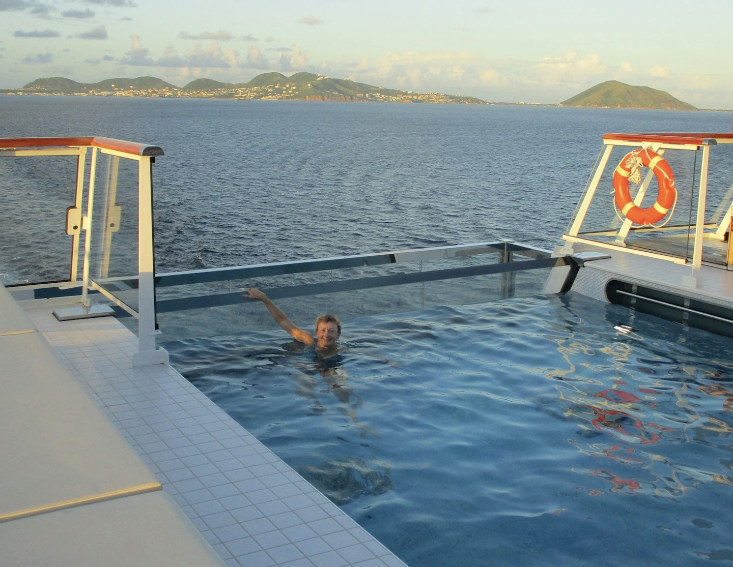 Infinity pool at the back of the ship. Very cool!