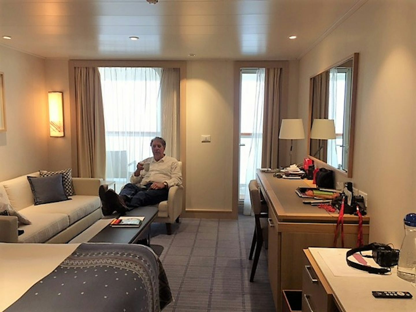This is our wonderful stateroom. It had every amenity you could think of! Spacious and comfortable!