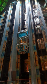 Lobby glass elevator