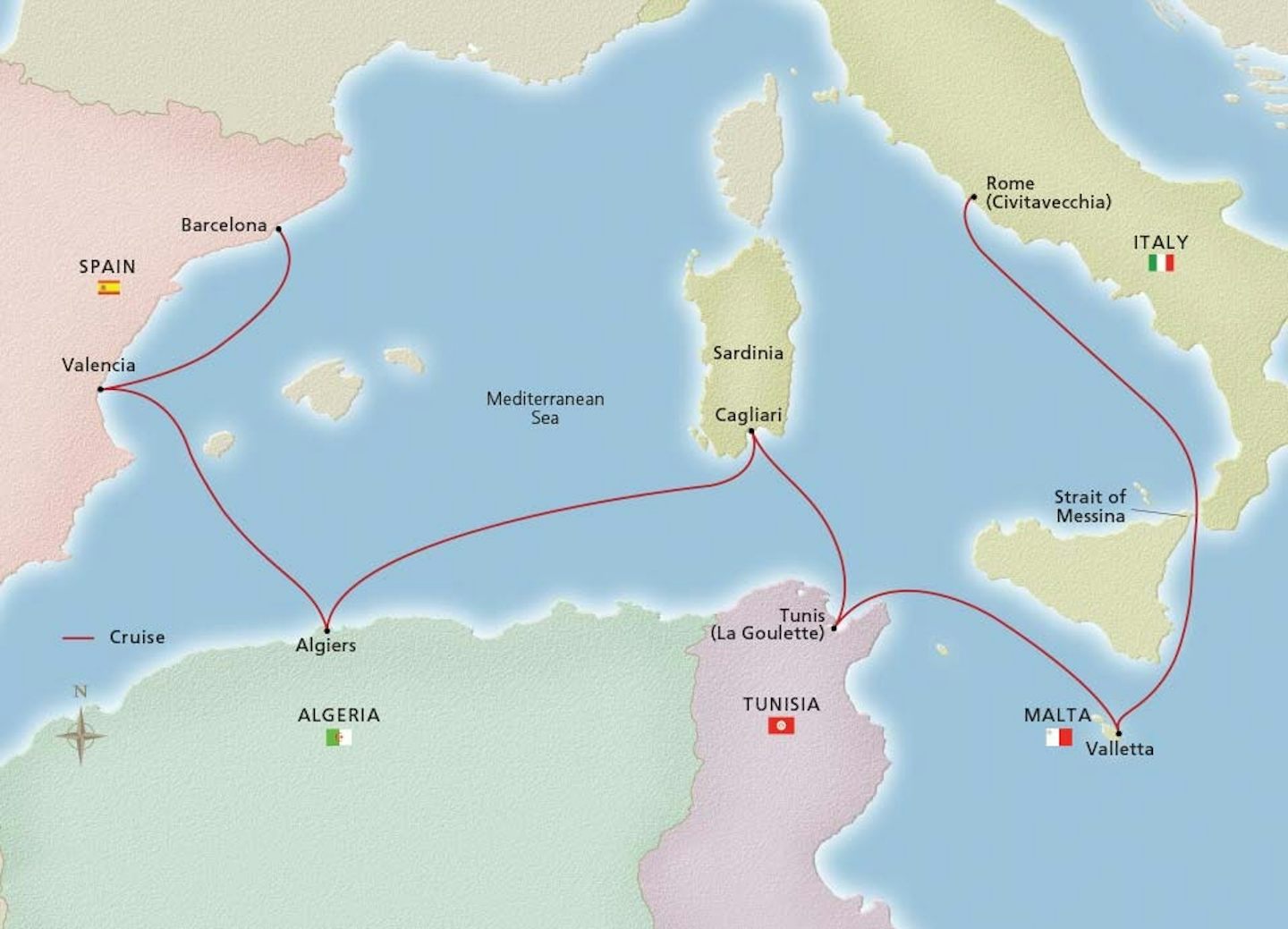 Our cruise of the southern Mediterranean