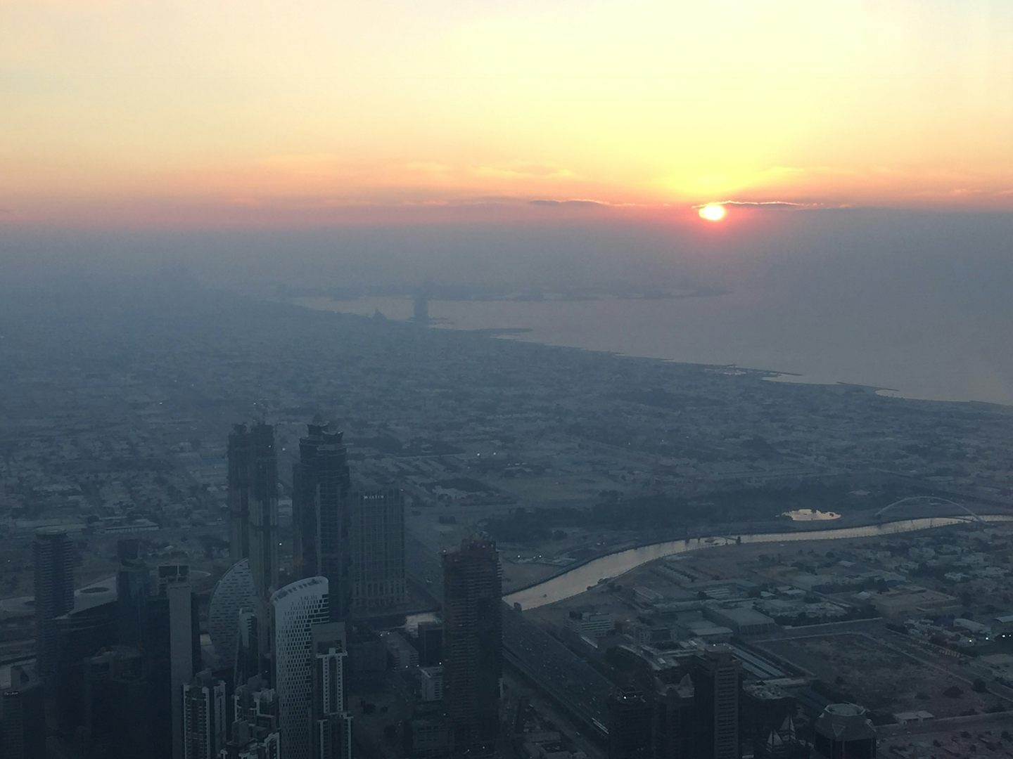 Sunset from At the Top Sky at the burj kalifa