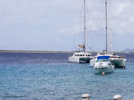 Sailboast of the coast of Bonaire