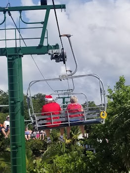 Santa & Mrs. Claus were spotted on the Chair Lift in Mahogany Bay